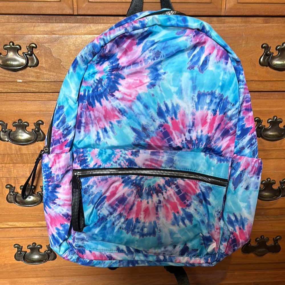 Tie-Dye Teen Backpack with Front and Side Pockets